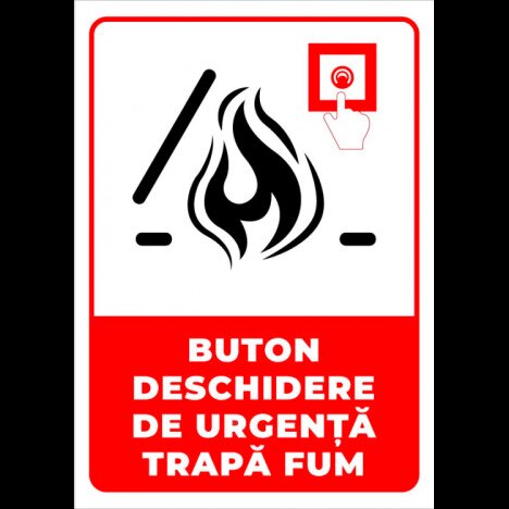 Indicator pentru buton deschidere de urgenta trapa fum